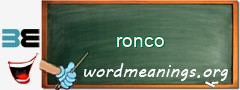 WordMeaning blackboard for ronco